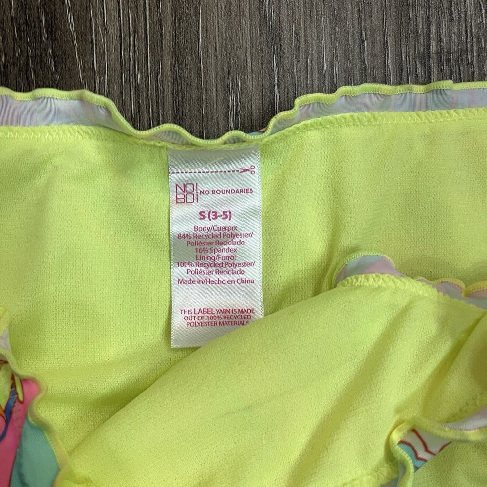 No Boundaries Juniors' Print Lettuce Edge Bikini Swim Bottoms - Floral Dream NWT - Picture 4 of 6
